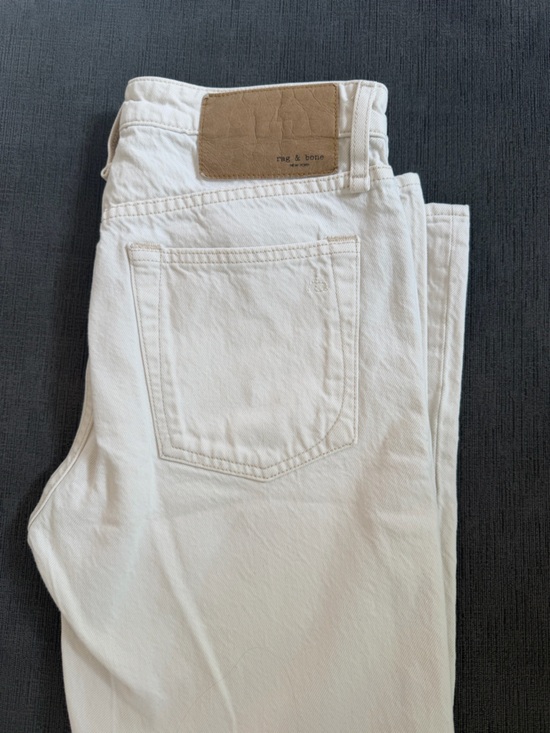 rag & bone ecru straight-leg jeans - Picture 3 of 3